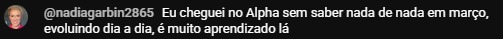 Print de feedback de aluno 21