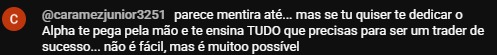 Print de feedback de aluno 24