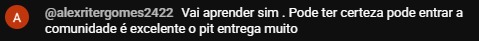 Print de feedback de aluno 20